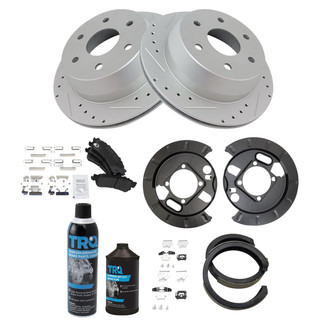TRQ® - Performance Semi-Metallic Rear Brake Kit with Parking Brake Shoes