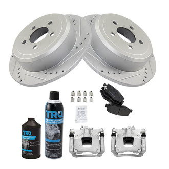 TRQ® - Performance Ceramic Rear Brake Kit with Calipers