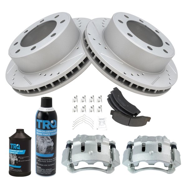 TRQ® - Performance Semi-Metallic Front Brake Kit with Calipers