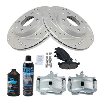 TRQ® - Performance Semi-Metallic Front Brake Kit with Calipers