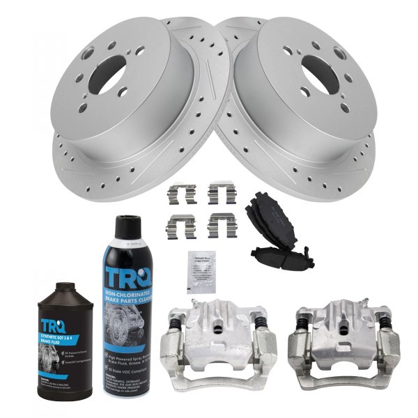 TRQ® - Performance Ceramic Rear Brake Kit with Calipers