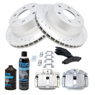 TRQ® - Performance Ceramic Rear Brake Kit with Calipers