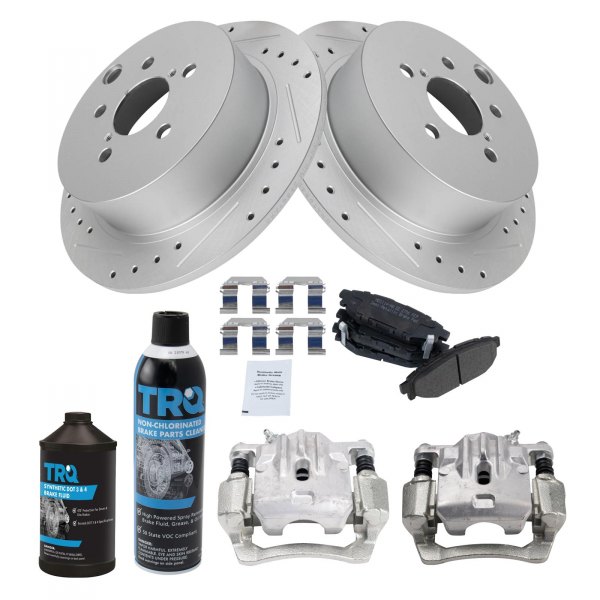 TRQ® - Performance Semi-Metallic Rear Brake Kit with Calipers