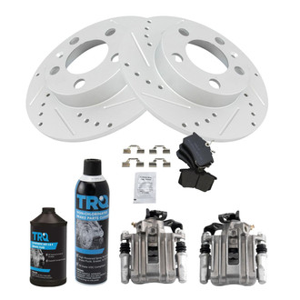 TRQ® - Performance Semi-Metallic Rear Brake Kit with Calipers