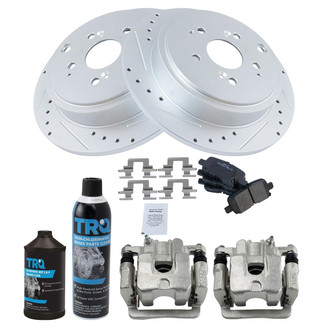 TRQ® - Performance Semi-Metallic Rear Brake Kit with Calipers