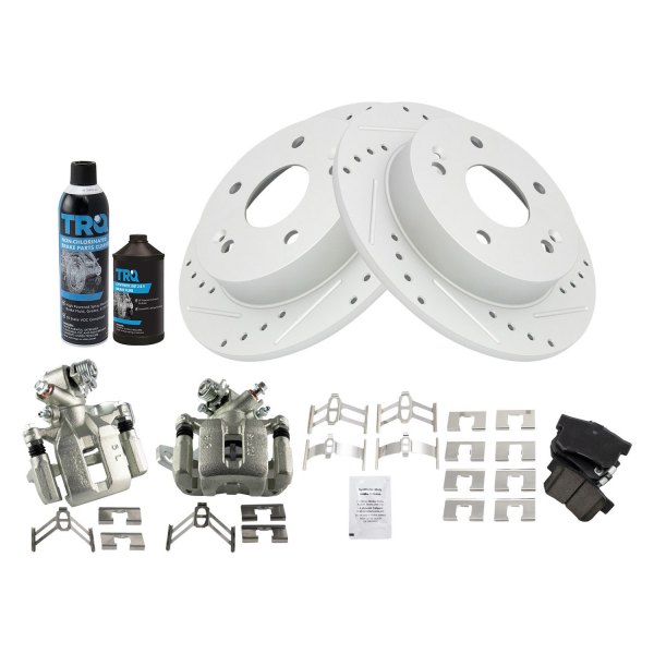 TRQ® - Performance Ceramic Rear Brake Kit with Calipers