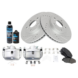 TRQ® - Performance Semi-Metallic Front Brake Kit with Calipers
