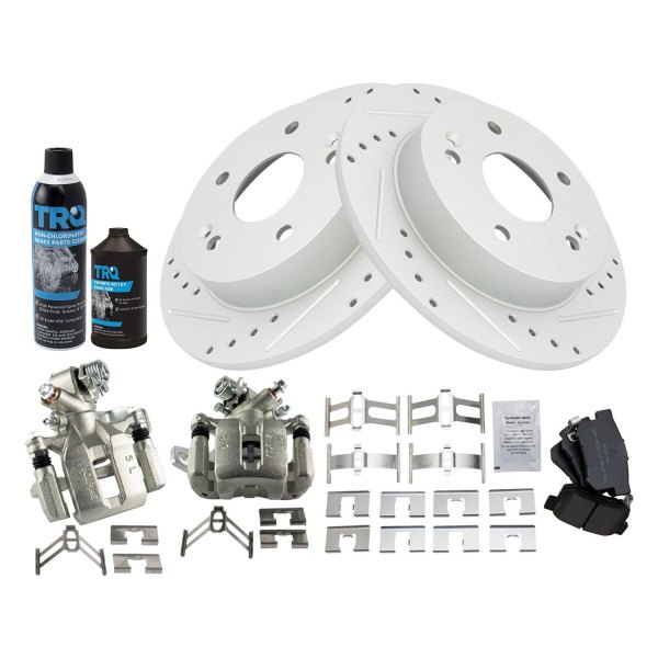 TRQ® - Performance Semi-Metallic Rear Brake Kit with Calipers