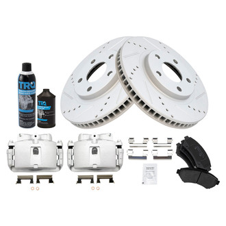 TRQ® - Performance Semi-Metallic Front Brake Kit with Calipers