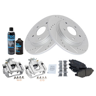 TRQ® - Performance Ceramic Rear Brake Kit with Calipers