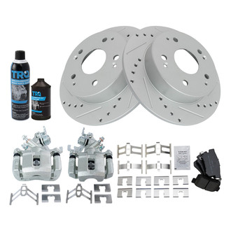 TRQ® - Performance Semi-Metallic Rear Brake Kit with Calipers