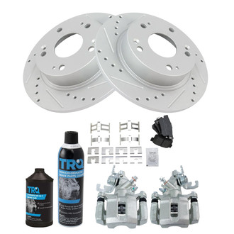 TRQ® - Performance Semi-Metallic Rear Brake Kit with Calipers