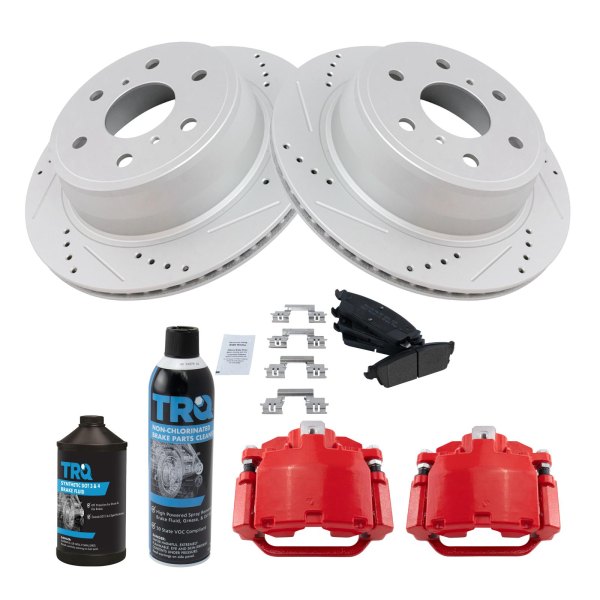 TRQ® - Performance Semi-Metallic Rear Brake Kit with Calipers