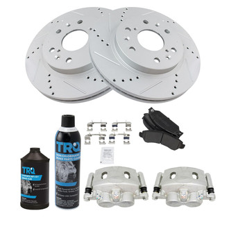 TRQ® - Performance Semi-Metallic Front Brake Kit with Calipers