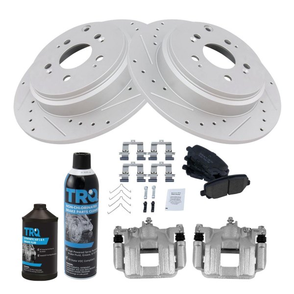 TRQ® - Performance Ceramic Rear Brake Kit with Calipers