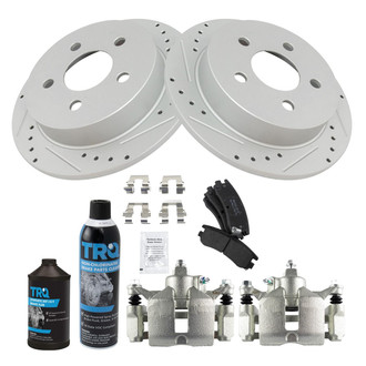 TRQ® - Performance Semi-Metallic Rear Brake Kit with Calipers