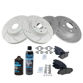 TRQ® - Performance Semi-Metallic Front and Rear Brake Kit