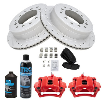 TRQ® - Performance Semi-Metallic Rear Brake Kit with Calipers