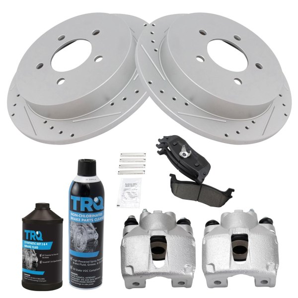 TRQ® - Performance Ceramic Rear Brake Kit with Calipers