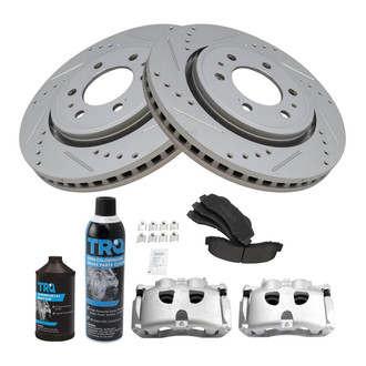 TRQ® - Performance Semi-Metallic Front Brake Kit with Calipers