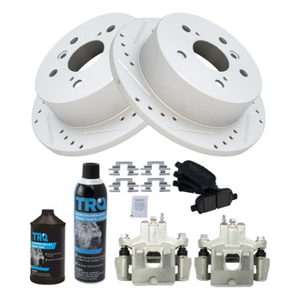 TRQ® - Performance Ceramic Rear Brake Kit with Calipers