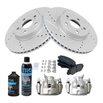 TRQ® - Performance Semi-Metallic Front Brake Kit with Calipers