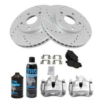 TRQ® - Performance Semi-Metallic Front Brake Kit with Calipers