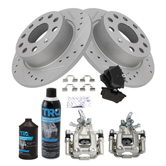 TRQ® - Performance Ceramic Rear Brake Kit with Calipers