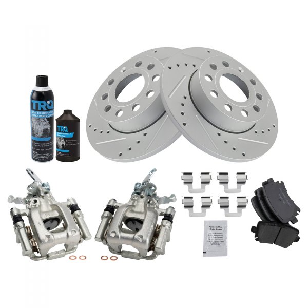 TRQ® - Performance Ceramic Rear Brake Kit with Calipers