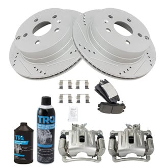 TRQ® - Performance Ceramic Rear Brake Kit with Calipers