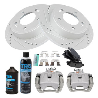TRQ® - Performance Semi-Metallic Rear Brake Kit with Calipers