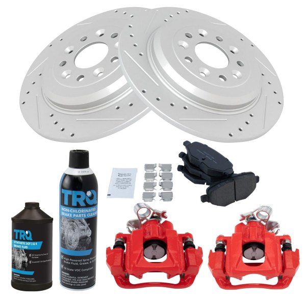 TRQ® - Performance Ceramic Rear Brake Kit with Calipers