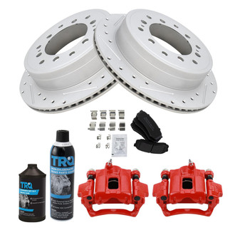 TRQ® - Performance Semi-Metallic Rear Brake Kit with Calipers