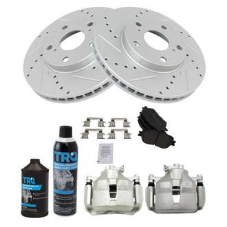 TRQ® - Performance Semi-Metallic Front Brake Kit with Calipers
