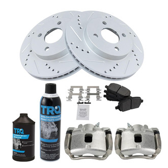 TRQ® - Performance Semi-Metallic Front Brake Kit with Calipers