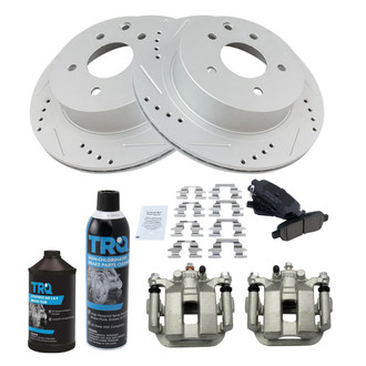 TRQ® - Performance Ceramic Rear Brake Kit with Calipers