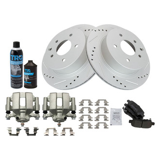TRQ® - Performance Semi-Metallic Rear Brake Kit with Calipers