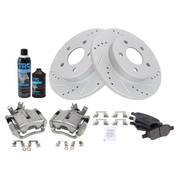 TRQ® - Performance Semi-Metallic Rear Brake Kit with Calipers