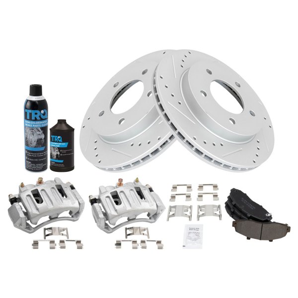 TRQ® - Performance Semi-Metallic Front Brake Kit with Calipers