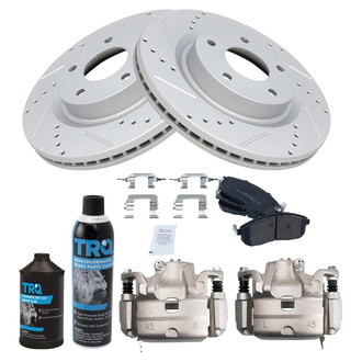 TRQ® - Performance Semi-Metallic Front Brake Kit with Calipers