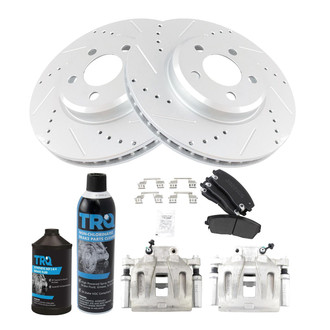 TRQ® - Performance Semi-Metallic Front Brake Kit with Calipers