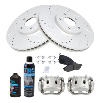 TRQ® - Performance Semi-Metallic Front Brake Kit with Calipers