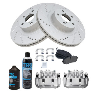 TRQ® - Performance Semi-Metallic Front Brake Kit with Calipers