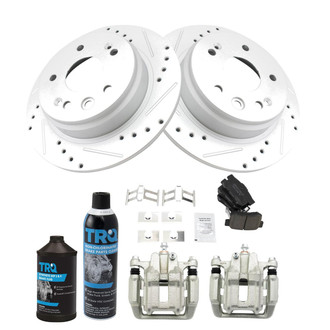 TRQ® - Performance Ceramic Rear Brake Kit with Calipers