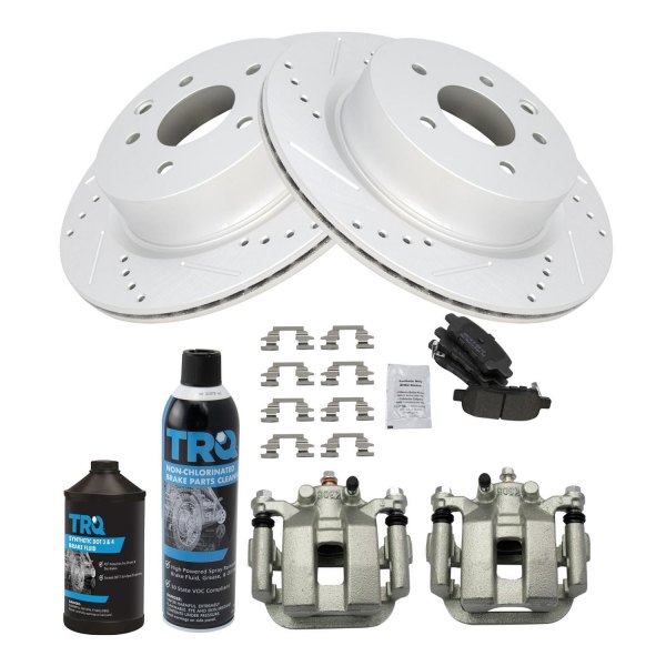 TRQ® - Performance Semi-Metallic Rear Brake Kit with Calipers