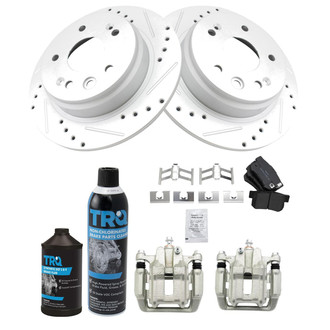 TRQ® - Performance Semi-Metallic Rear Brake Kit with Calipers