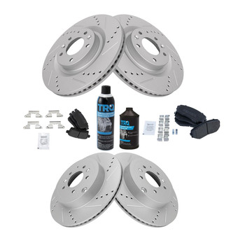 TRQ® - Performance Semi-Metallic Front and Rear Brake Kit
