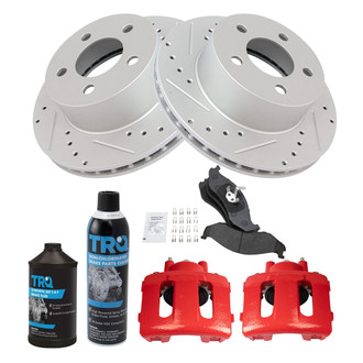 TRQ® - Performance Semi-Metallic Front Brake Kit with Calipers