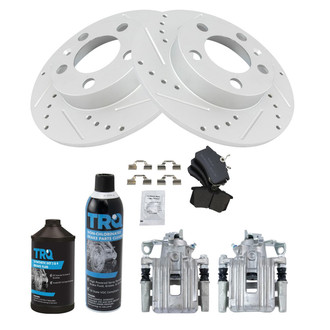 TRQ® - Performance Semi-Metallic Rear Brake Kit with Calipers