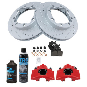 TRQ® - Performance Semi-Metallic Front Brake Kit with Calipers